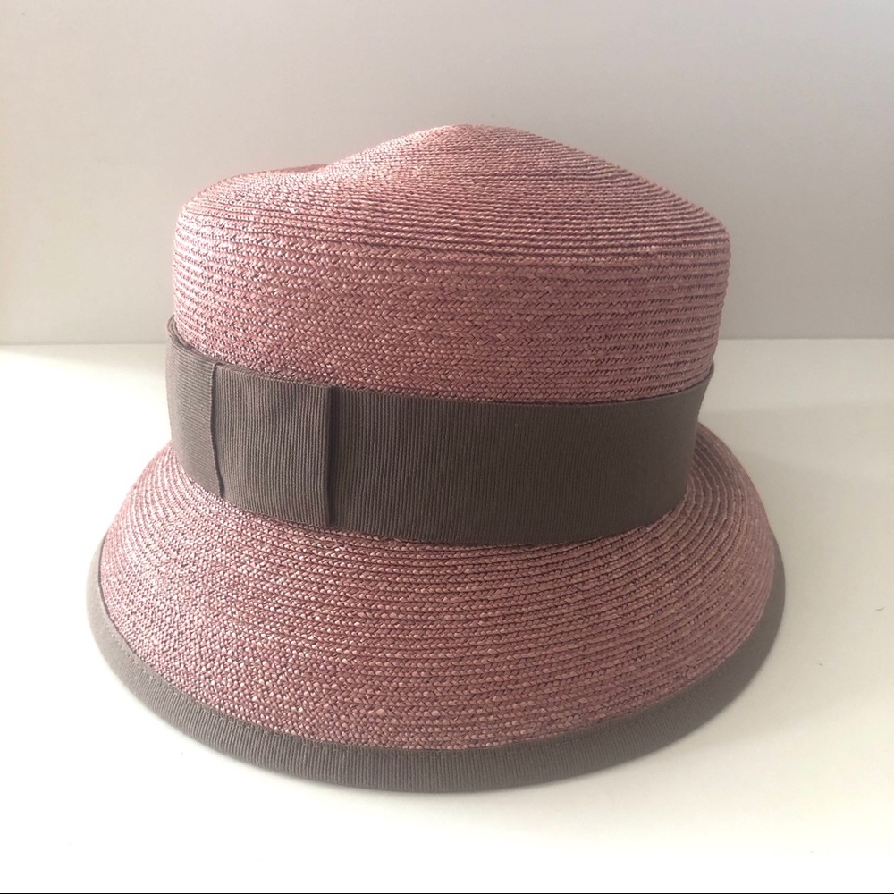 Chic Women's Dusty Rose Pink and Sienna Brown Hat